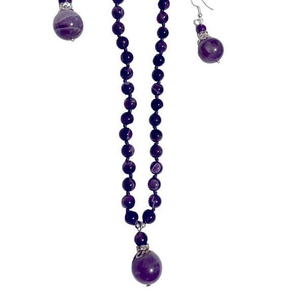 Natural Amethyst Necklace Earring Set NWT Black Friday sale! - Picture 10 of 11